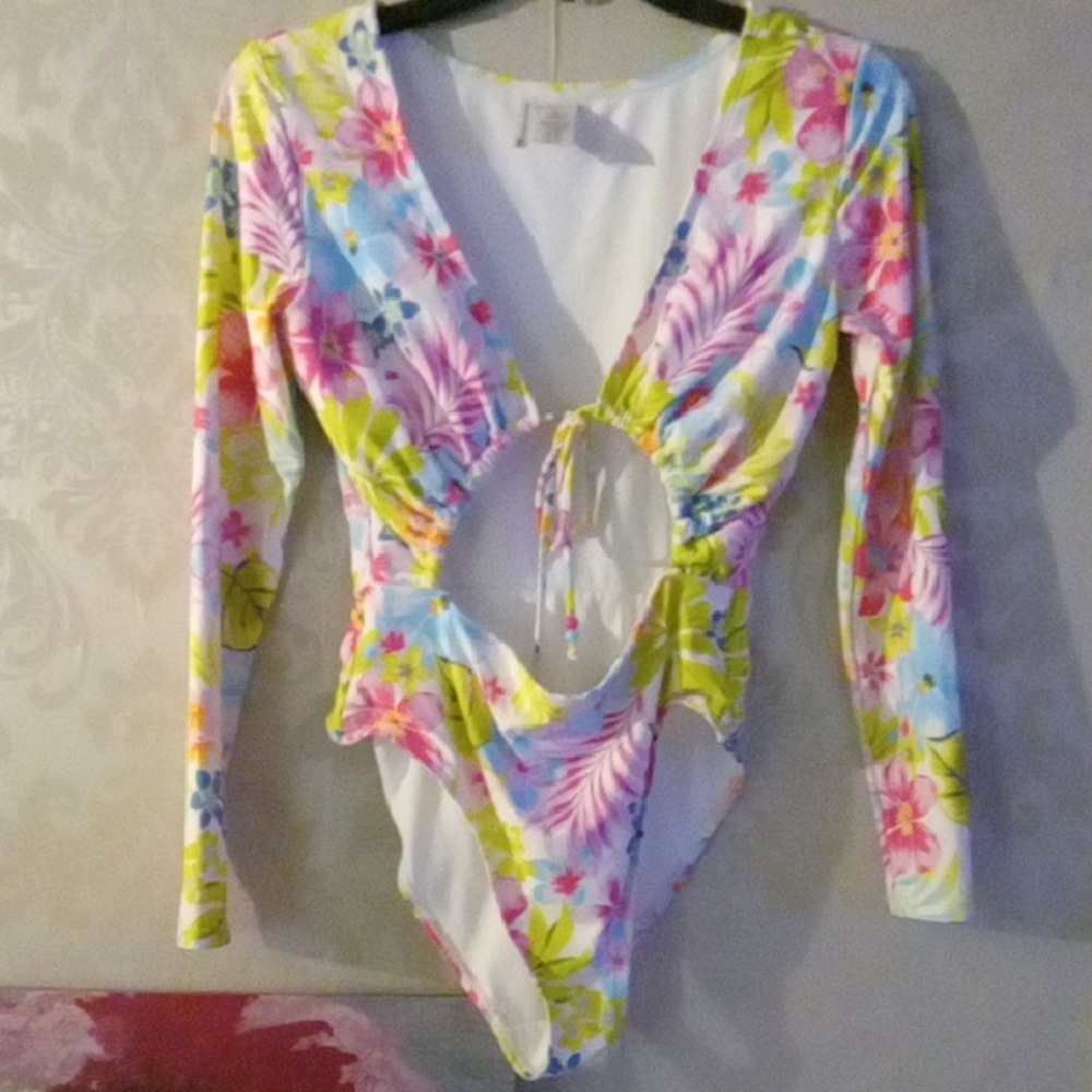 Celebrity Pink One Piece Swimsuit Pink and Blue Tie-Dye